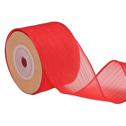 sourcing map Durchsichtiges Drahtband, 3,8 cm x 25,4 cm, rot, metallisch, durchscheinendes Drahtband, seidiger Stoff für Bastelarbeiten, Geschenkverpackungen, Hochzeit, Zuhause, Party-Dekorationen sourcing map Durchsichtiges Drahtband, 3,8 cm x 25,4 cm, rot, metallisch, durchscheinendes Drahtband, seidiger Stoff für Bastelarbeiten, Geschenkverpackungen, Hochzeit, Zuhause, Party-Dekorationen von sourcing map
