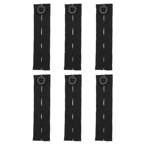 sourcing map Elastische Hosen-Taillenverlängerung, verstellbare Knopfverlängerungen für Damen und Herren, Hose, Jeans, Schwarz, 8,9 x 2,5 cm, 6 Stück von sourcing map