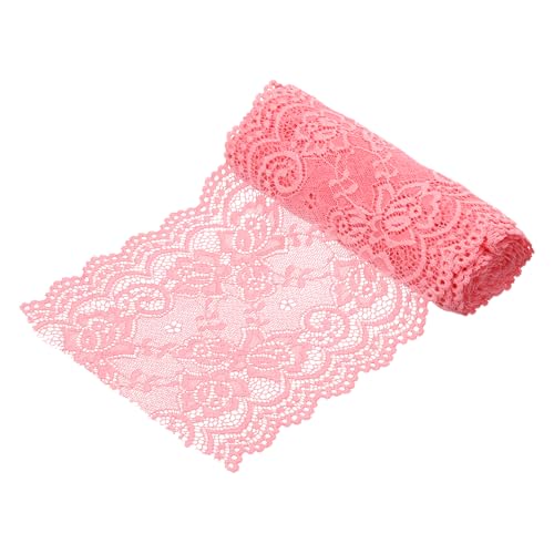 sourcing map Elastisches Spitzenband, 15,2 cm breit, 2,7 m, Stretch-Blumenmuster, Spitzenbesatz, bestickter Stoff zum Nähen und Basteln, Geschenkverpackung, Blumensträuße, Hochzeitsdekoration (Rosa sourcing map Elastisches Spitzenband, 15,2 cm breit, 2,7 m, Stretch-Blumenmuster, Spitzenbesatz, bestickter Stoff zum Nähen und Basteln, Geschenkverpackung, Blumensträuße, Hochzeitsdekoration (Rosa von sourcing map