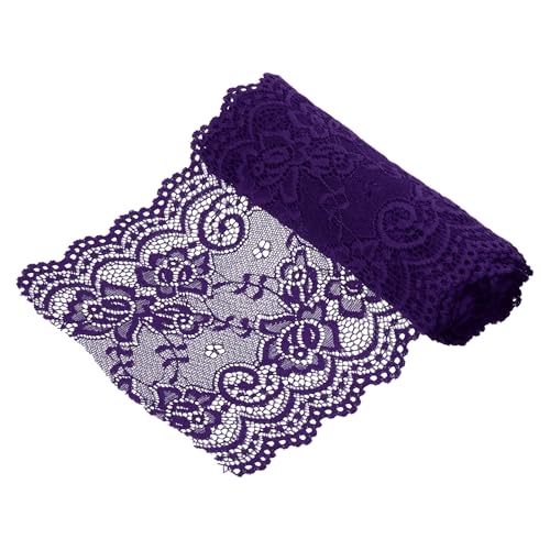 sourcing map Elastisches Spitzenband, 15,2 cm breit, 2,7 m, Stretch-Blumenmuster, Spitzenbesatz, bestickter Stoff zum Nähen und Basteln, Geschenkverpackung, Blumensträuße, Hochzeitsdekoration (lila) sourcing map Elastisches Spitzenband, 15,2 cm breit, 2,7 m, Stretch-Blumenmuster, Spitzenbesatz, bestickter Stoff zum Nähen und Basteln, Geschenkverpackung, Blumensträuße, Hochzeitsdekoration (lila) von sourcing map