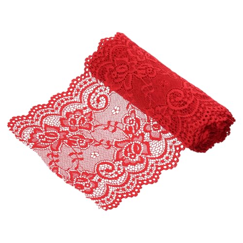 sourcing map Elastisches Spitzenband, 15,2 cm breit, 2,7 m, Stretch-Blumenmuster, Spitzenbesatz, bestickter Stoff zum Nähen und Basteln, Geschenkverpackung, Blumensträuße, Hochzeitsdekoration (rot) sourcing map Elastisches Spitzenband, 15,2 cm breit, 2,7 m, Stretch-Blumenmuster, Spitzenbesatz, bestickter Stoff zum Nähen und Basteln, Geschenkverpackung, Blumensträuße, Hochzeitsdekoration (rot) von sourcing map