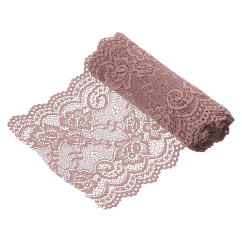 sourcing map Elastisches Spitzenband, 15,2 cm breit, 2,7 m, Stretch-Blumenmuster, Spitzenbesatz, bestickter Stoff zum Nähen und Basteln, Geschenkverpackung, Blumensträuße, Hochzeitsdekoration von sourcing map
