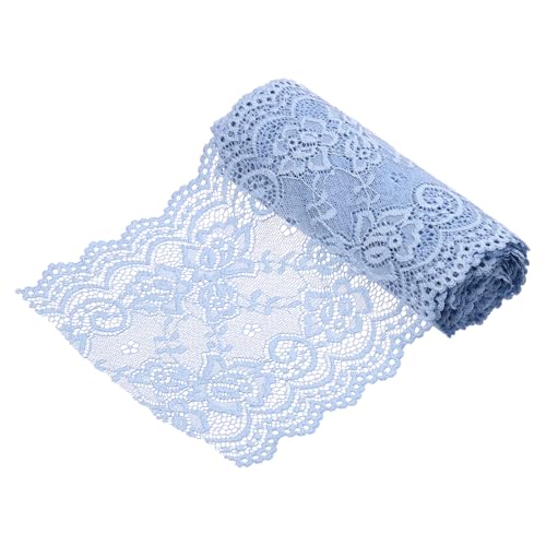 sourcing map Elastisches Spitzenband, 15,2 cm breit, 2,7 m, Stretch-Blumenmuster, Spitzenbesatz, bestickter Stoff zum Nähen und Basteln, Geschenkverpackung, Blumensträuße, Hochzeitsdekoration von sourcing map
