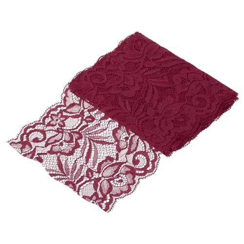 sourcing map Elastisches Spitzenband, 15,2 cm breit, 2,7 m, Weinrot, Blumenmuster, Stretch-Spitzenbesatz, bestickter Stoff zum Nähen und Basteln, Geschenkverpackung, Blumensträuße, Hochzeitsdekoration sourcing map Elastisches Spitzenband, 15,2 cm breit, 2,7 m, Weinrot, Blumenmuster, Stretch-Spitzenbesatz, bestickter Stoff zum Nähen und Basteln, Geschenkverpackung, Blumensträuße, Hochzeitsdekoration von sourcing map