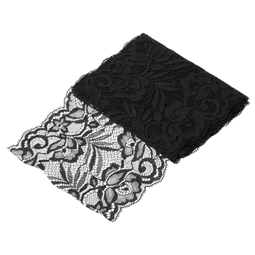 sourcing map Elastisches Spitzenband, 15,2 cm breit, 2,7 m, schwarzes Blumenmuster, Stretch-Spitzenbesatz, bestickter Stoff zum Nähen und Basteln, Geschenkverpackung, Blumensträuße sourcing map Elastisches Spitzenband, 15,2 cm breit, 2,7 m, schwarzes Blumenmuster, Stretch-Spitzenbesatz, bestickter Stoff zum Nähen und Basteln, Geschenkverpackung, Blumensträuße von sourcing map