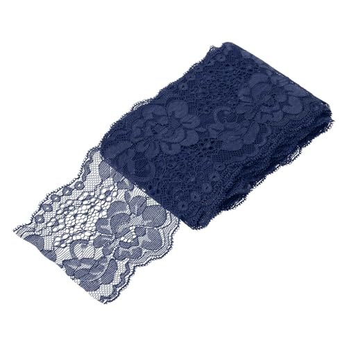 sourcing map Elastisches Spitzenband, 7,6 cm breit, 4,5 m, dunkelblaues Blumenmuster, Stretch-Spitzenbesatz, bestickter Stoff zum Nähen und Basteln, Geschenkverpackung, Blumensträuße sourcing map Elastisches Spitzenband, 7,6 cm breit, 4,5 m, dunkelblaues Blumenmuster, Stretch-Spitzenbesatz, bestickter Stoff zum Nähen und Basteln, Geschenkverpackung, Blumensträuße von sourcing map