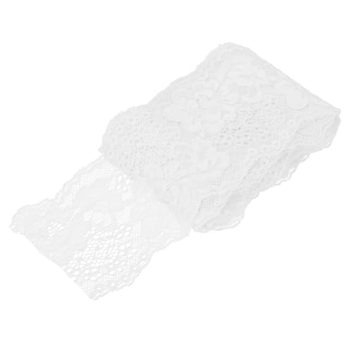 sourcing map Elastisches Spitzenband, 7,6 cm breit, 4,5 m, weißes Blumenmuster, Stretch-Spitzenbesatz, bestickter Stoff zum Nähen und Basteln, Geschenkverpackung, Blumensträuße, Hochzeitsdekoration sourcing map Elastisches Spitzenband, 7,6 cm breit, 4,5 m, weißes Blumenmuster, Stretch-Spitzenbesatz, bestickter Stoff zum Nähen und Basteln, Geschenkverpackung, Blumensträuße, Hochzeitsdekoration von sourcing map