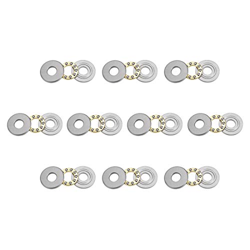 sourcing map F8-22M Druckkugellager, 8 mm x 22 mm x 7 mm, Chromstahl, einzelne Richtung, 10 Stück von sourcing map