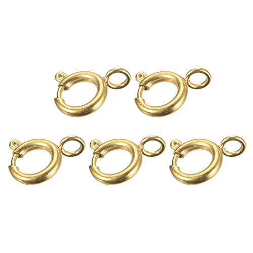 sourcing map Federringverschlüsse, 5 Stück 8mm Edelstahl Runde offene Federringverschlüsse Anschlüsse für DIY Halskette Armbänder Schmuckherstellung, Gold sourcing map Federringverschlüsse, 5 Stück 8mm Edelstahl Runde offene Federringverschlüsse Anschlüsse für DIY Halskette Armbänder Schmuckherstellung, Gold von sourcing map