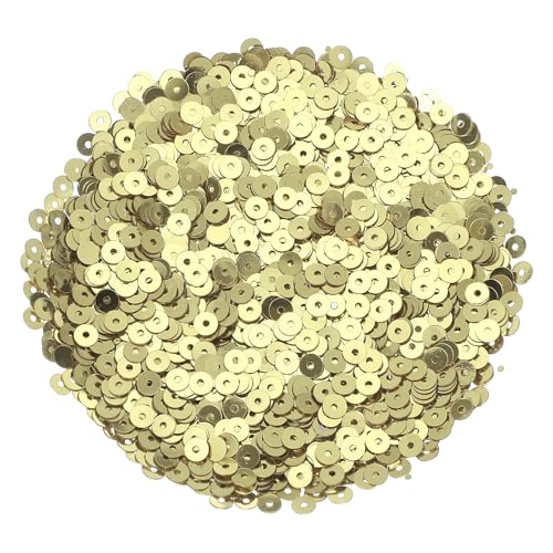 sourcing map Flache Pailletten, 4 mm, flache runde lose Pailletten mit einzelnen Löchern, 100 g, für Bastelarbeiten, Nähen, Sticken, Kleidung, Hellgold, 30.0000 Stück sourcing map Flache Pailletten, 4 mm, flache runde lose Pailletten mit einzelnen Löchern, 100 g, für Bastelarbeiten, Nähen, Sticken, Kleidung, Hellgold, 30.0000 Stück von sourcing map