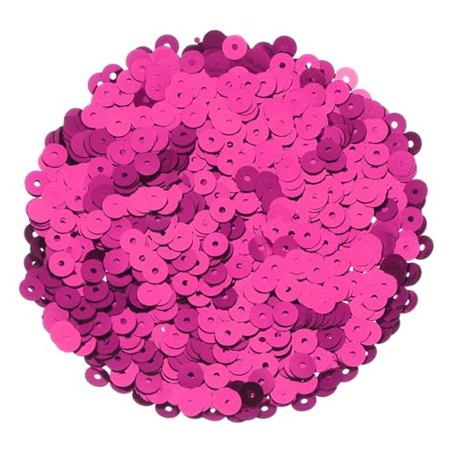 sourcing map Flache Pailletten, 5 mm, flache runde lose Pailletten mit einzelnen Löchern, 100 g, für Bastelarbeiten, Nähen, Sticken, Kleidung, Rosenrot, 30.0000 Stück von sourcing map