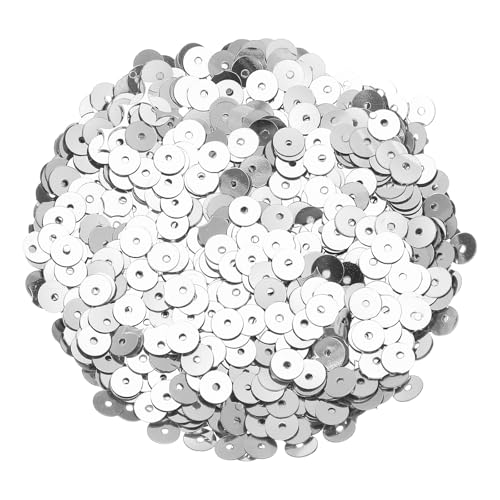 sourcing map Flache Pailletten, flach, rund, lose Pailletten mit einzelnen Löchern, 100 g, für Bastelarbeiten, Nähen, Sticken, Kleidung, Silber, 30.0000 Stück sourcing map Flache Pailletten, flach, rund, lose Pailletten mit einzelnen Löchern, 100 g, für Bastelarbeiten, Nähen, Sticken, Kleidung, Silber, 30.0000 Stück von sourcing map