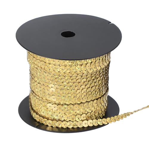 sourcing map Flacher Paillettenstreifen, 6 mm Paillettenband, Rolle, Spangle, flacher Paillettenstreifen für Handwerk, Verzierungen, Nähen, Kostümzubehör, Laser-Lichtgold sourcing map Flacher Paillettenstreifen, 6 mm Paillettenband, Rolle, Spangle, flacher Paillettenstreifen für Handwerk, Verzierungen, Nähen, Kostümzubehör, Laser-Lichtgold von sourcing map