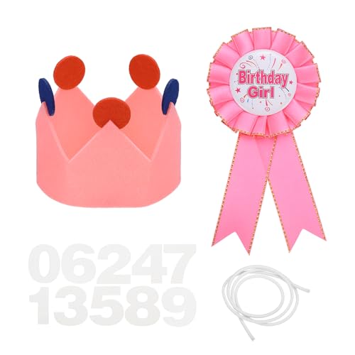 sourcing map Geburtstag Krone Party Set für Mädchen, Band Brosche Pin & Filzkrone Hut mit 0-9 Zahlen für Themenparty Dress-Up Dekoration Foto Requisiten Geburtstage Feier, Rosa sourcing map Geburtstag Krone Party Set für Mädchen, Band Brosche Pin & Filzkrone Hut mit 0-9 Zahlen für Themenparty Dress-Up Dekoration Foto Requisiten Geburtstage Feier, Rosa von sourcing map