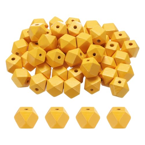 sourcing map Geometrische Holzperlen, 16 mm, 3,3 mm, großes Loch, Polygon, lose Abstandshalter für Schmuckherstellung, Halsketten, Armbänder, DIY, Basteln, Makramee, handgefertigte Dekorationen, 50 sourcing map Geometrische Holzperlen, 16 mm, 3,3 mm, großes Loch, Polygon, lose Abstandshalter für Schmuckherstellung, Halsketten, Armbänder, DIY, Basteln, Makramee, handgefertigte Dekorationen, 50 von sourcing map