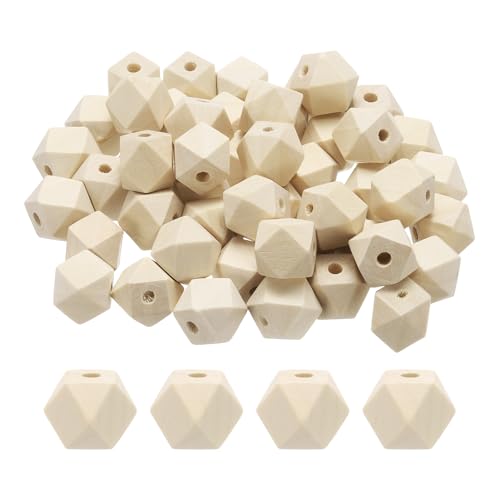 sourcing map Geometrische Holzperlen, 16 mm, großes Loch, Polygon, lose Abstandshalter für Schmuckherstellung, Halsketten, Armbänder, DIY, Basteln, Makramee, handgefertigte Dekorationen, 50 Stück sourcing map Geometrische Holzperlen, 16 mm, großes Loch, Polygon, lose Abstandshalter für Schmuckherstellung, Halsketten, Armbänder, DIY, Basteln, Makramee, handgefertigte Dekorationen, 50 Stück von sourcing map
