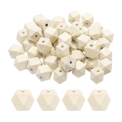 sourcing map Geometrische Holzperlen, 20 mm, 3,3 mm großes Loch, Polygon, lose Abstandshalter für Schmuckherstellung, Halsketten, Armbänder, DIY, Basteln, Makramee, handgefertigte Dekorationen, 50 sourcing map Geometrische Holzperlen, 20 mm, 3,3 mm großes Loch, Polygon, lose Abstandshalter für Schmuckherstellung, Halsketten, Armbänder, DIY, Basteln, Makramee, handgefertigte Dekorationen, 50 von sourcing map