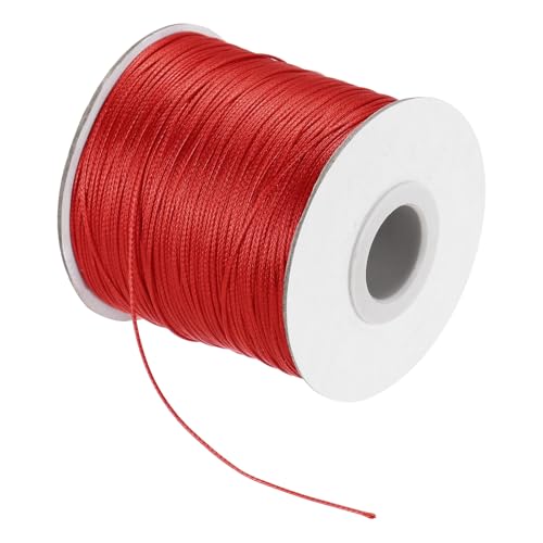 sourcing map Gewachste Schnur, 0,5 mm, gewachste Polyesterschnur, 175 m, Wachsschnur für Armbandherstellung, Halsketten, Perlen, Schmuckherstellung und Bastelarbeiten, Rot sourcing map Gewachste Schnur, 0,5 mm, gewachste Polyesterschnur, 175 m, Wachsschnur für Armbandherstellung, Halsketten, Perlen, Schmuckherstellung und Bastelarbeiten, Rot von sourcing map