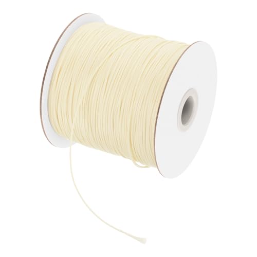 sourcing map Gewachste Schnur, 0,5 mm, gewachste Polyesterschnur, 175 m, Wachsschnur für Armbandherstellung, Halsketten, Perlen, Schmuckherstellung und Bastelarbeiten (Beige) von sourcing map