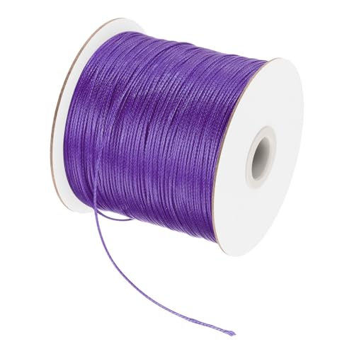 sourcing map Gewachste Schnur, 0,5 mm, gewachste Polyesterschnur, 175 m, Wachsschnur für Armbandherstellung, Halsketten, Perlen, Schmuckherstellung und Bastelarbeiten (Dunkelviolett) von sourcing map