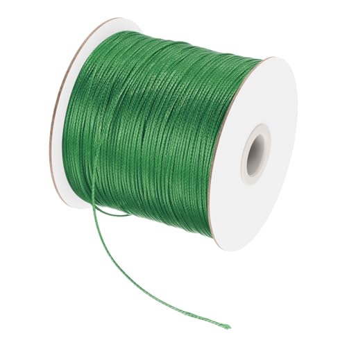 sourcing map Gewachste Schnur, 0,5 mm, gewachste Polyesterschnur, 175 m, Wachsschnur für Armbandherstellung, Halsketten, Perlen, Schmuckherstellung und Bastelarbeiten (dunkelgrün) von sourcing map