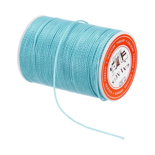 sourcing map Gewachste Schnur, 0,8 mm, 60 Meter, gewachstes Garn, Perlenfaden, Lederfaden für Schmuckherstellung, Leder, Nähen, Himmelblau von sourcing map