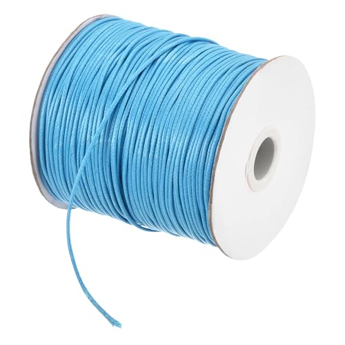 sourcing map Gewachste Schnur, 1,5 mm, gewachste Polyesterschnur, 175 m, Wachsschnur für Armbandherstellung, Halsketten, Perlen, Schmuckherstellung und Bastelarbeiten (Himmelblau) von sourcing map