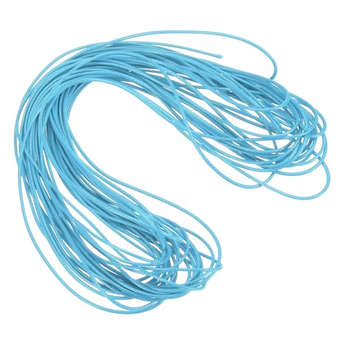 sourcing map Gewachste Schnur, 1 mm, gewachste Polyesterschnur, 9,1 m, Wachsschnur für Armbandherstellung, Halsketten, Perlen, Schmuckherstellung und Bastelarbeiten (Hellblau) von sourcing map