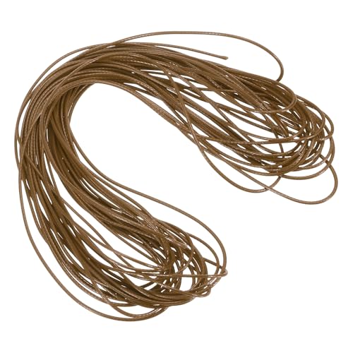 sourcing map Gewachste Schnur, 1 mm, gewachste Polyesterschnur, 9,1 m, Wachsschnur für Armbandherstellung, Halsketten, Perlen, Schmuckherstellung und Bastelarbeiten (Kaffee) von sourcing map