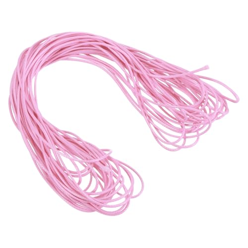 sourcing map Gewachste Schnur, 1 mm, gewachste Polyesterschnur, 9,1 m, Wachsschnur für Armbandherstellung, Halsketten, Perlen, Schmuckherstellung und Bastelarbeiten (Rosa) von sourcing map