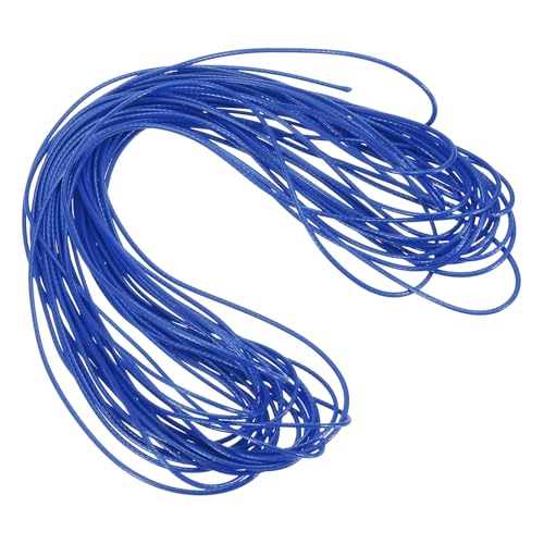 sourcing map Gewachste Schnur, 1 mm, gewachste Polyesterschnur, 9,1 m, Wachsschnur für Armbandherstellung, Halsketten, Perlen, Schmuckherstellung und Bastelarbeiten (blau) von sourcing map