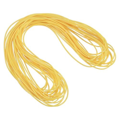 sourcing map Gewachste Schnur, 1 mm, gewachste Polyesterschnur, 9,1 m, Wachsschnur für Armbandherstellung, Halsketten, Perlen, Schmuckherstellung und Bastelarbeiten (gelb) von sourcing map