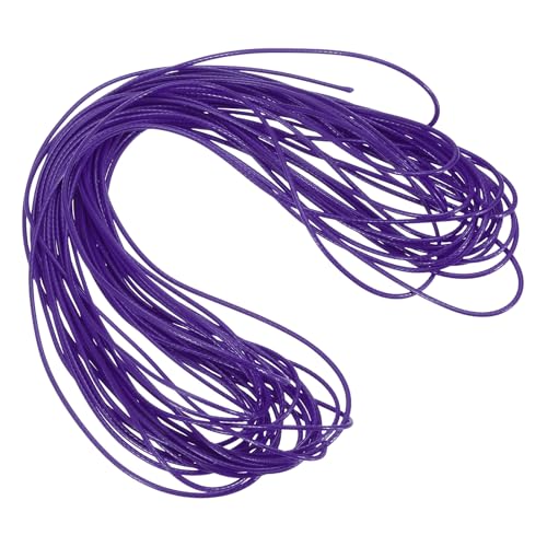 sourcing map Gewachste Schnur, 1 mm, gewachste Polyesterschnur, 9,1 m, Wachsschnur für Armbandherstellung, Halsketten, Perlen, Schmuckherstellung und Bastelarbeiten (lila) von sourcing map