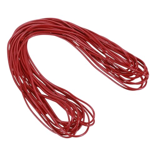sourcing map Gewachste Schnur, 2 mm, gewachste Polyesterschnur, 9,1 m, Wachsschnur für Armbandherstellung, Halsketten, Perlen, Schmuckherstellung und Bastelarbeiten (Dunkelrot) von sourcing map
