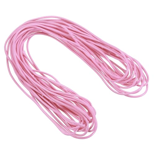 sourcing map Gewachste Schnur, 2 mm, gewachste Polyesterschnur, 9,1 m, Wachsschnur für Armbandherstellung, Halsketten, Perlen, Schmuckherstellung und Bastelarbeiten (Rosa) von sourcing map