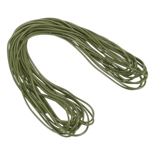 sourcing map Gewachste Schnur, 2 mm, gewachste Polyesterschnur, 9,1 m, Wachsschnur für Armbandherstellung, Halsketten, Perlen, Schmuckherstellung und Bastelarbeiten (dunkelgrün) von sourcing map