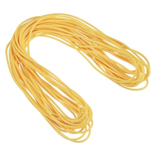 sourcing map Gewachste Schnur, 2 mm, gewachste Polyesterschnur, 9,1 m, Wachsschnur für Armbandherstellung, Halsketten, Perlen, Schmuckherstellung und Bastelarbeiten (gelb) von sourcing map