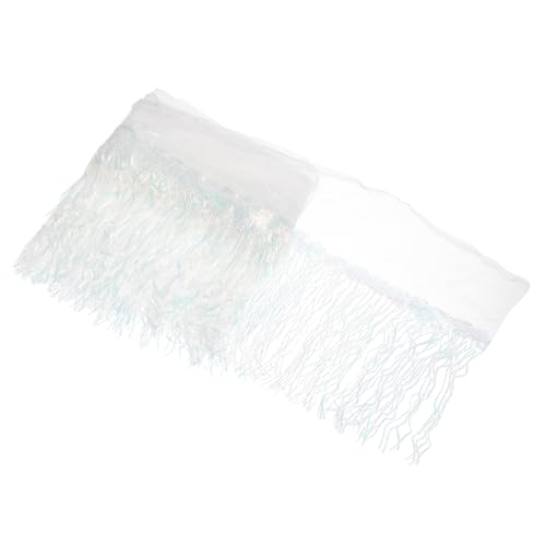 sourcing map Glänzende Pailletten-Lametta-Fransenborte, 9,1 m, glitzernde Spangle-Vorhang, Fransen-Pailletten-Spitze, Stoffschlangen für DIY, Latein-Tanz-Kostüm, Kleidung, Geburtstag, weiß, bunt, 9,1 von sourcing map