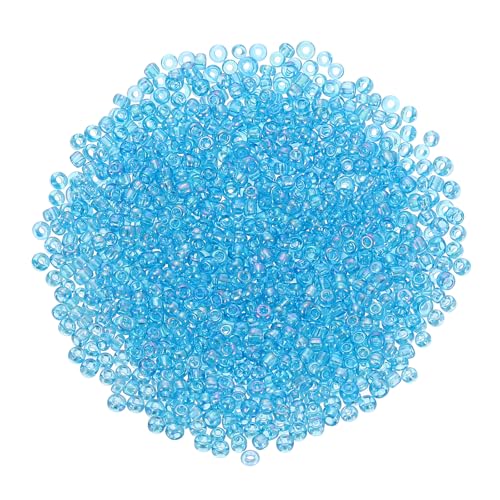 sourcing map Glasperlen, 1,5 mm, lose Mini-Perlen mit Loch, 1,5 mm, 15/0, Großpackung zum Basteln, handgefertigt, Hellblau, AB sourcing map Glasperlen, 1,5 mm, lose Mini-Perlen mit Loch, 1,5 mm, 15/0, Großpackung zum Basteln, handgefertigt, Hellblau, AB von sourcing map