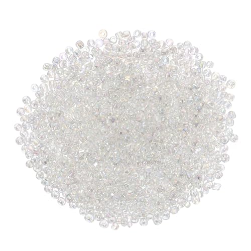 sourcing map Glasperlen, 1,5 mm, lose Mini-Perlen mit Loch, 1,5 mm, 15/0, Großpackung zum Basteln, handgefertigt, Hellgrau, AB sourcing map Glasperlen, 1,5 mm, lose Mini-Perlen mit Loch, 1,5 mm, 15/0, Großpackung zum Basteln, handgefertigt, Hellgrau, AB von sourcing map