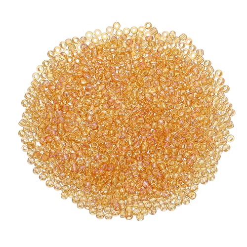 sourcing map Glasperlen, 1600 Stück, 2 mm, lose Mini-Perlen mit Loch, Großpackung zum Basteln, handgefertigt, Gold AB sourcing map Glasperlen, 1600 Stück, 2 mm, lose Mini-Perlen mit Loch, Großpackung zum Basteln, handgefertigt, Gold AB von sourcing map