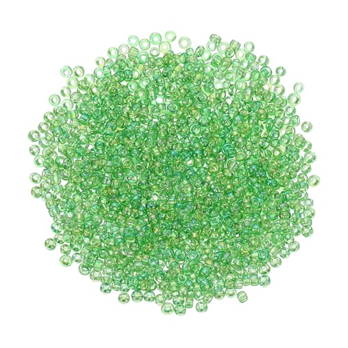 sourcing map Glasperlen, lose Mini-Perlen mit Loch, 2 mm, 11/0, Großpackung zum Basteln, handgefertigt, Grasgrün, AB sourcing map Glasperlen, lose Mini-Perlen mit Loch, 2 mm, 11/0, Großpackung zum Basteln, handgefertigt, Grasgrün, AB von sourcing map