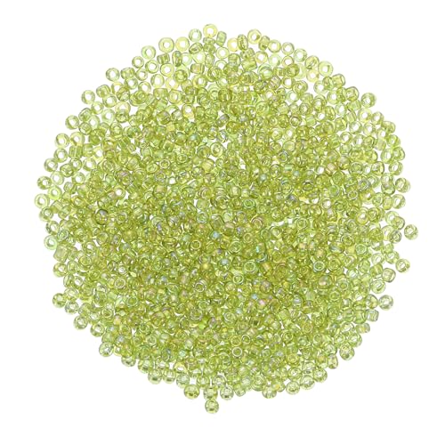 sourcing map Glasperlen, lose Mini-Perlen mit Loch, 2 mm, 11/0, lose Mini-Perlen mit Loch, Großpackung zum Basteln, handgefertigt, Hellgrün, AB sourcing map Glasperlen, lose Mini-Perlen mit Loch, 2 mm, 11/0, lose Mini-Perlen mit Loch, Großpackung zum Basteln, handgefertigt, Hellgrün, AB von sourcing map