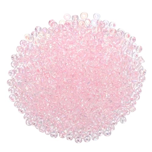 sourcing map Glasperlen, lose Mini-Perlen mit Loch, 3 mm, 8/0, lose Mini-Perlen mit Loch, Großpackung zum Basteln, handgefertigt, Rosa, AB sourcing map Glasperlen, lose Mini-Perlen mit Loch, 3 mm, 8/0, lose Mini-Perlen mit Loch, Großpackung zum Basteln, handgefertigt, Rosa, AB von sourcing map