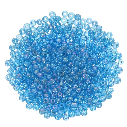 sourcing map Glasperlen, lose Mini-Perlen mit Loch, 4 mm, 6/0, lose Mini-Perlen mit Loch, Großpackung zum Basteln, handgefertigt, Blau, AB sourcing map Glasperlen, lose Mini-Perlen mit Loch, 4 mm, 6/0, lose Mini-Perlen mit Loch, Großpackung zum Basteln, handgefertigt, Blau, AB von sourcing map