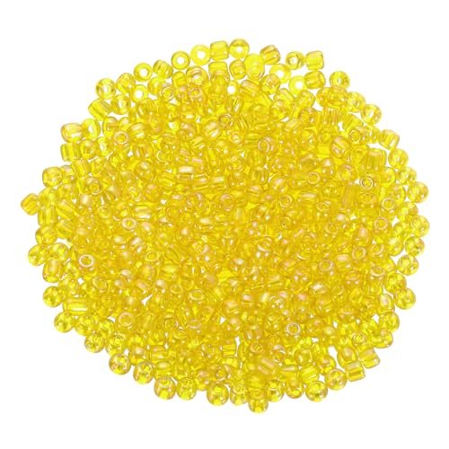 sourcing map Glasperlen, lose Mini-Perlen mit Loch, 4 mm, 6/0, lose Mini-Perlen mit Loch, Großpackung zum Basteln, handgefertigt, Gelb, AB sourcing map Glasperlen, lose Mini-Perlen mit Loch, 4 mm, 6/0, lose Mini-Perlen mit Loch, Großpackung zum Basteln, handgefertigt, Gelb, AB von sourcing map