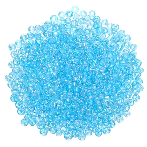 sourcing map Glasperlen, lose Mini-Perlen mit Loch, 4 mm, 6/0, lose Mini-Perlen mit Loch, Großpackung zum Basteln, handgefertigt, Hellblau, AB sourcing map Glasperlen, lose Mini-Perlen mit Loch, 4 mm, 6/0, lose Mini-Perlen mit Loch, Großpackung zum Basteln, handgefertigt, Hellblau, AB von sourcing map