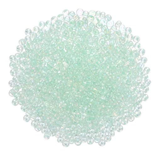 sourcing map Glasperlen, lose Mini-Perlen mit Loch, 4 mm, 6/0, lose Mini-Perlen mit Loch, Großpackung zum Basteln, handgefertigt, Mintgrün, AB sourcing map Glasperlen, lose Mini-Perlen mit Loch, 4 mm, 6/0, lose Mini-Perlen mit Loch, Großpackung zum Basteln, handgefertigt, Mintgrün, AB von sourcing map