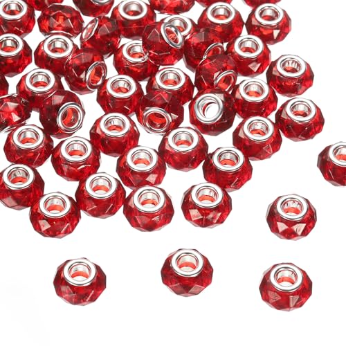 sourcing map Glasperlen mit großem Loch, 14 mm, rot, europäisch, lose, runde, facettierte Strasssteine, Bastelperlen für DIY-Armbänder, Halsketten, Schmuckherstellung, 100 Stück sourcing map Glasperlen mit großem Loch, 14 mm, rot, europäisch, lose, runde, facettierte Strasssteine, Bastelperlen für DIY-Armbänder, Halsketten, Schmuckherstellung, 100 Stück von sourcing map