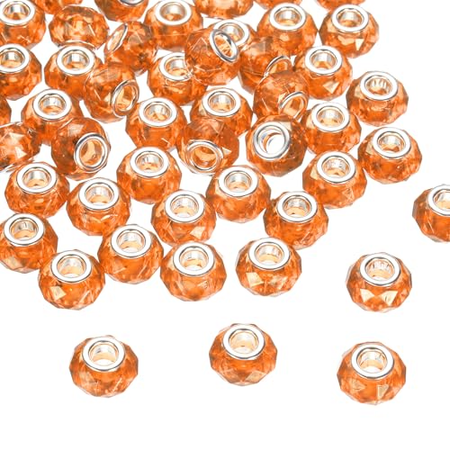 sourcing map Glasperlen mit großem Loch, rund, facettiert, Strass, für DIY-Armbänder, Halsketten, Schmuckherstellung, Orange, 14 mm, 50 Stück sourcing map Glasperlen mit großem Loch, rund, facettiert, Strass, für DIY-Armbänder, Halsketten, Schmuckherstellung, Orange, 14 mm, 50 Stück von sourcing map